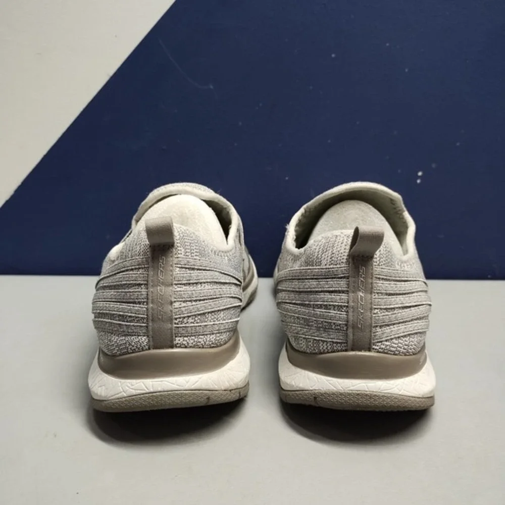 Skechers Air Cooled Slip-on Shoes Womens Size 9 Gray‎ White Memory Foam Comfort